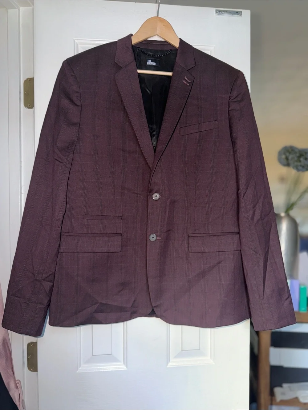 The Kooples Men's Structured Fitted Plum Blazer - French Sz 52=US L